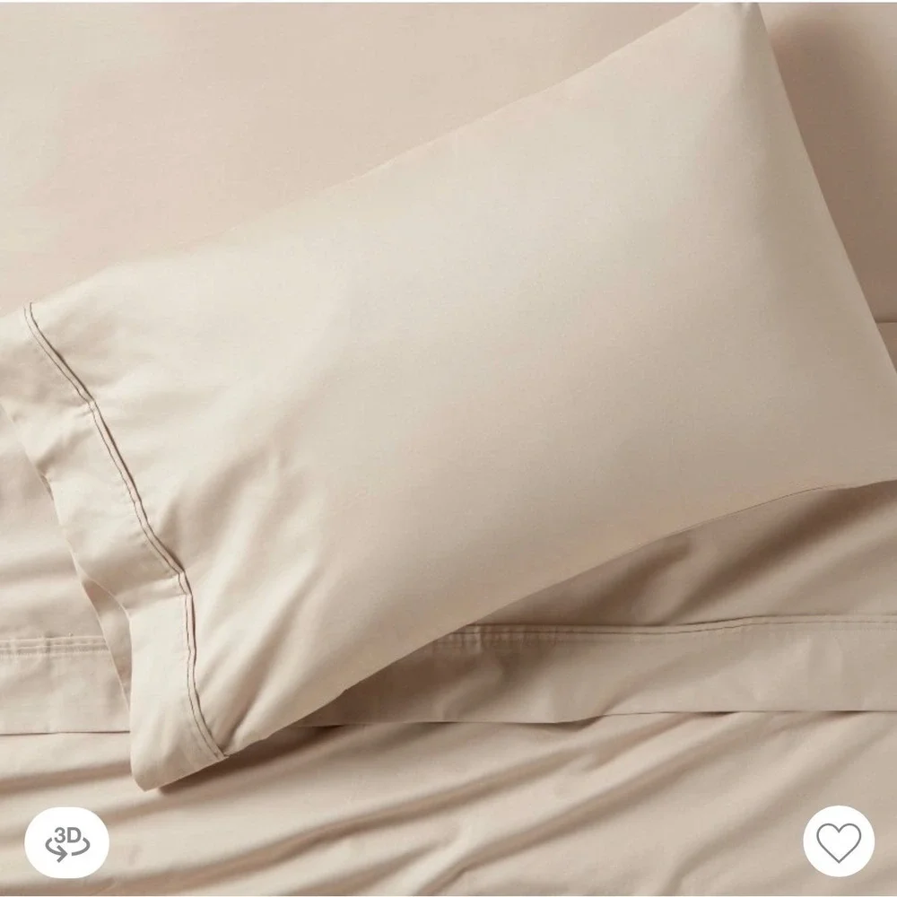 Standard Solid Performance 400 Thread Count Pillowcase Set Khaki - Threshold™